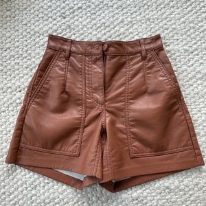 Faux brown leather pants (Aritzia)